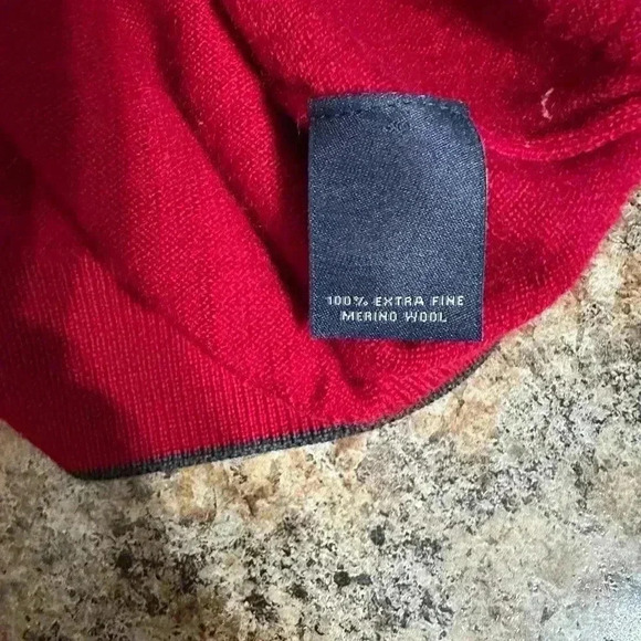 New Hart Schaffner Marx Sweater Pullover Men 2XL Deep Red Wool Knit 1/4 Zipper - Picture 12 of 16